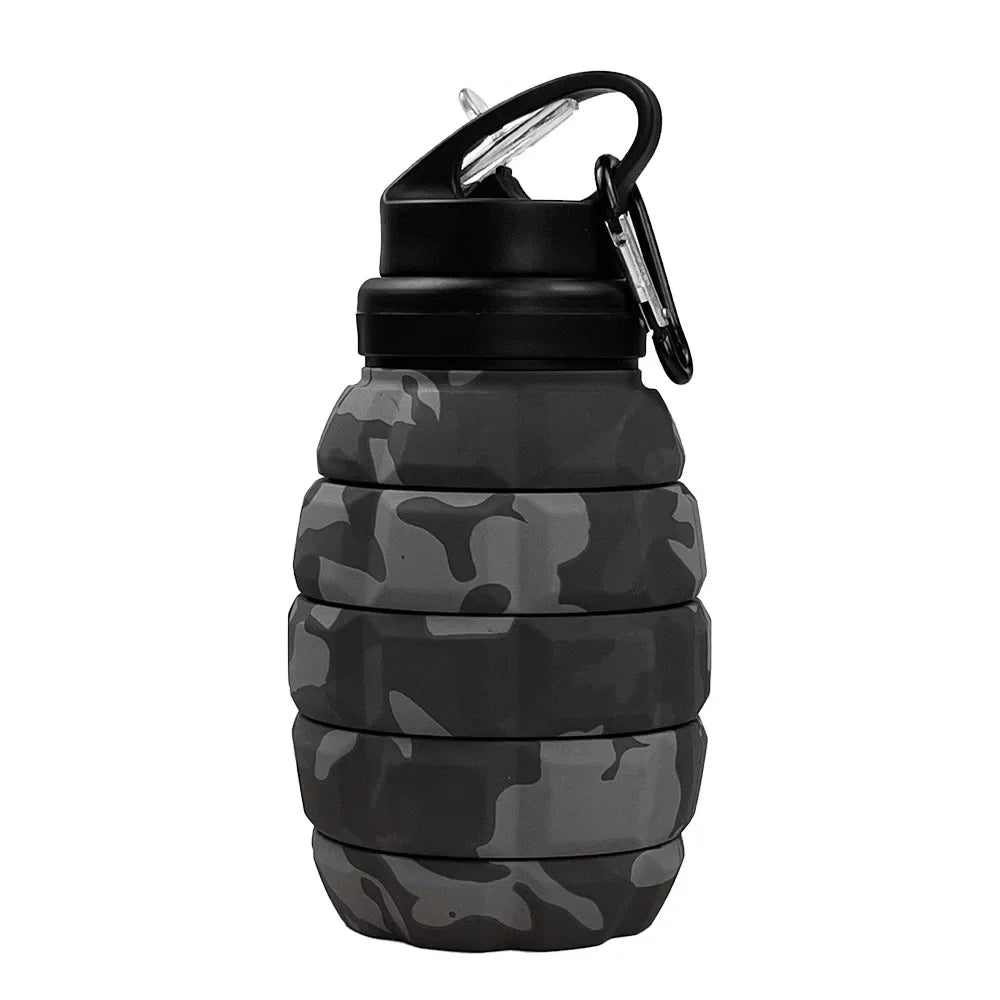 Food-Grade Silicone Folding Water Bottle – Retractable High-Temperature Resistant Sports & Camping Bottle 2025