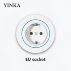 Track Socket Kitchen Wall Outlet with USB | FR/EU/US/UK Universal Standard Round Removable Adapter Plug – White