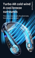New Portable Neck Fan 5200mAh Neck Air Conditioner Rechargeable Semiconductor Cooling  Fan Outdoor Personal Fan Wearable Cooler
