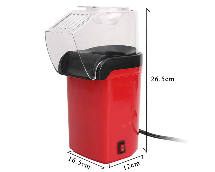 Mini Electric Popcorn Machine – 1200W Automatic Hot Air Popper for Home & Kitchen Movie Nights 2025