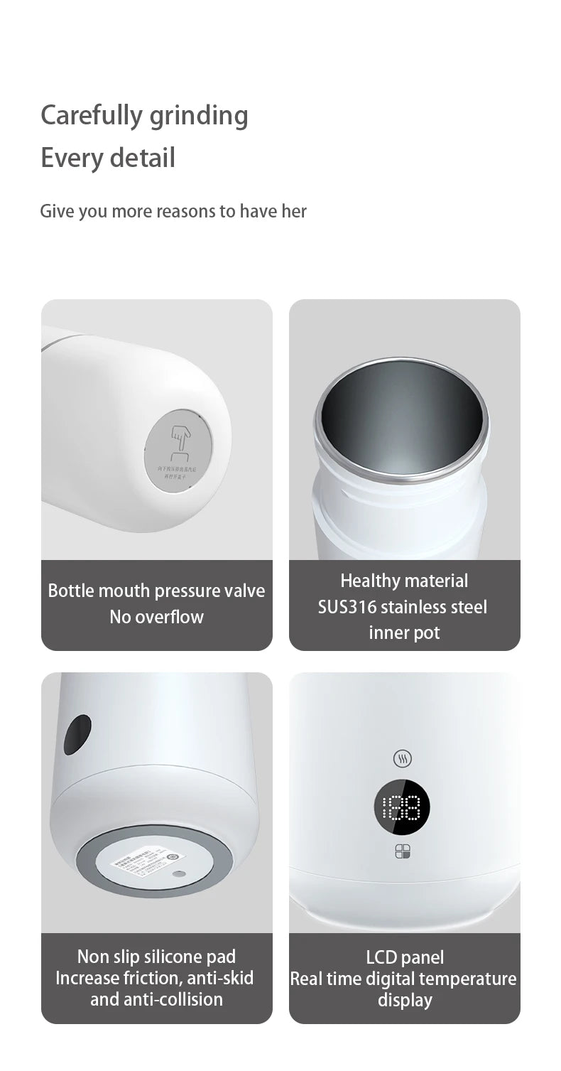 Household Multi-function Smart Electric Usb Kettle Rechargeable Portable Baby Milk Bottle Warmer Kettle