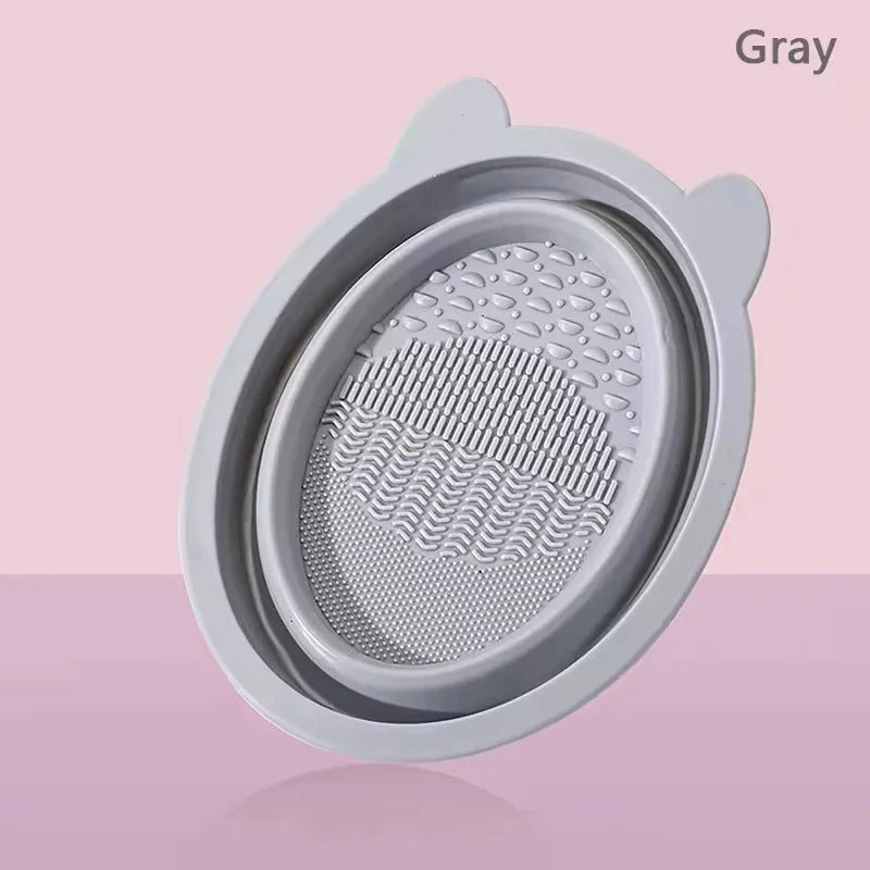 USB Plug Portable Electric Makeup Brush Cleaner Folding Powder Puff Cleaning Tool Makeup Brushes Automatic Washing Stand Device