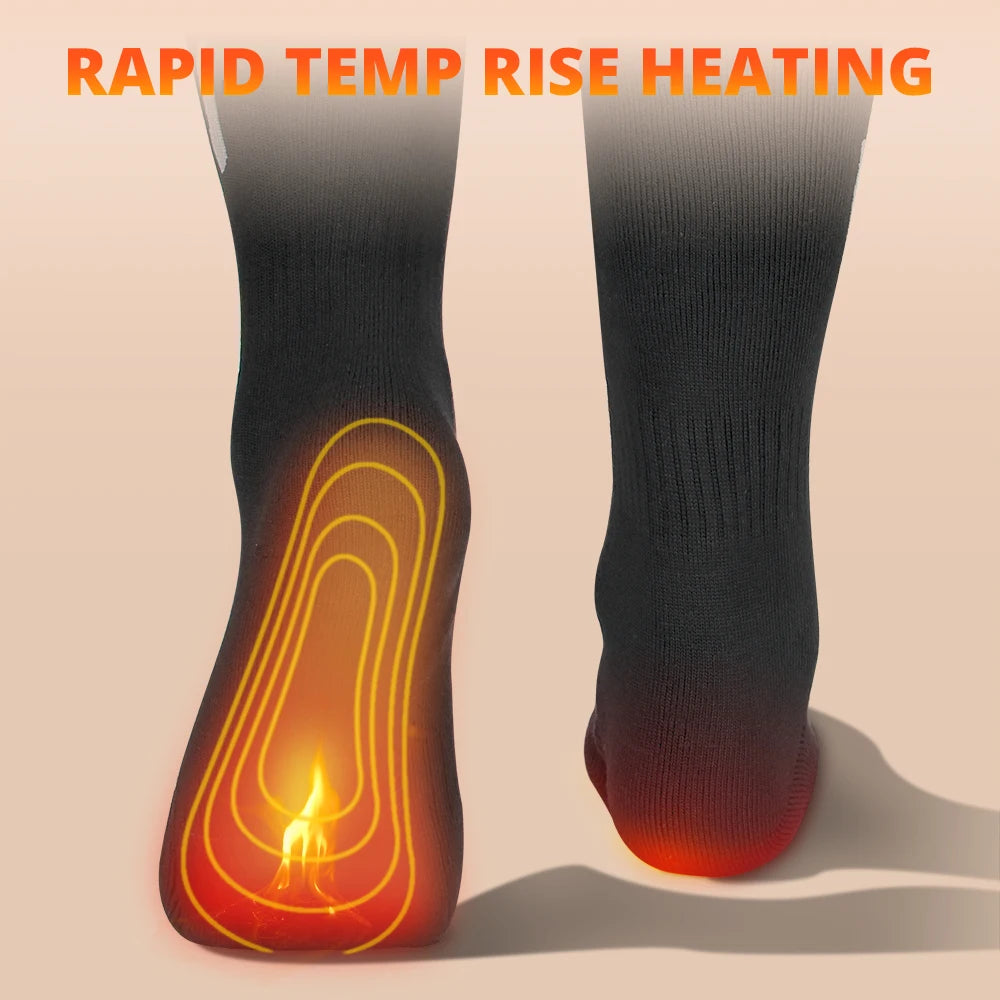 Winter Heated Socks 5000mAh Thermal Socks Women Men Heating Foot Warmer Electric Heating Socks Hiking Ski Warm Outdoor Sports