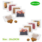 Thickened PEVA Food Bag Reusable Freezer Bag Food Storage Bags Ziplock Leakproof Fresh Snack Bag Food Grade Lunch Bag for Fridge