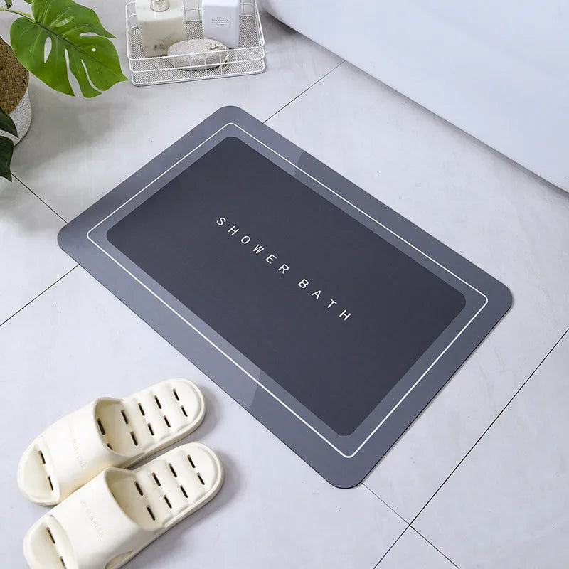 Diatomite Stone Bath Mat Diatomaceous Earth Bath Mat Rug Super Absorbent Non Slip 3.5MM Thickness Bathroom Mat Floor Bathtub Rug