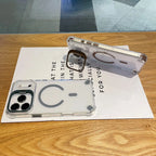 Transparent Magnetic Case with Metal Lens Holder for iPhone 17 Series | Shockproof Airbag MagSafe Cover