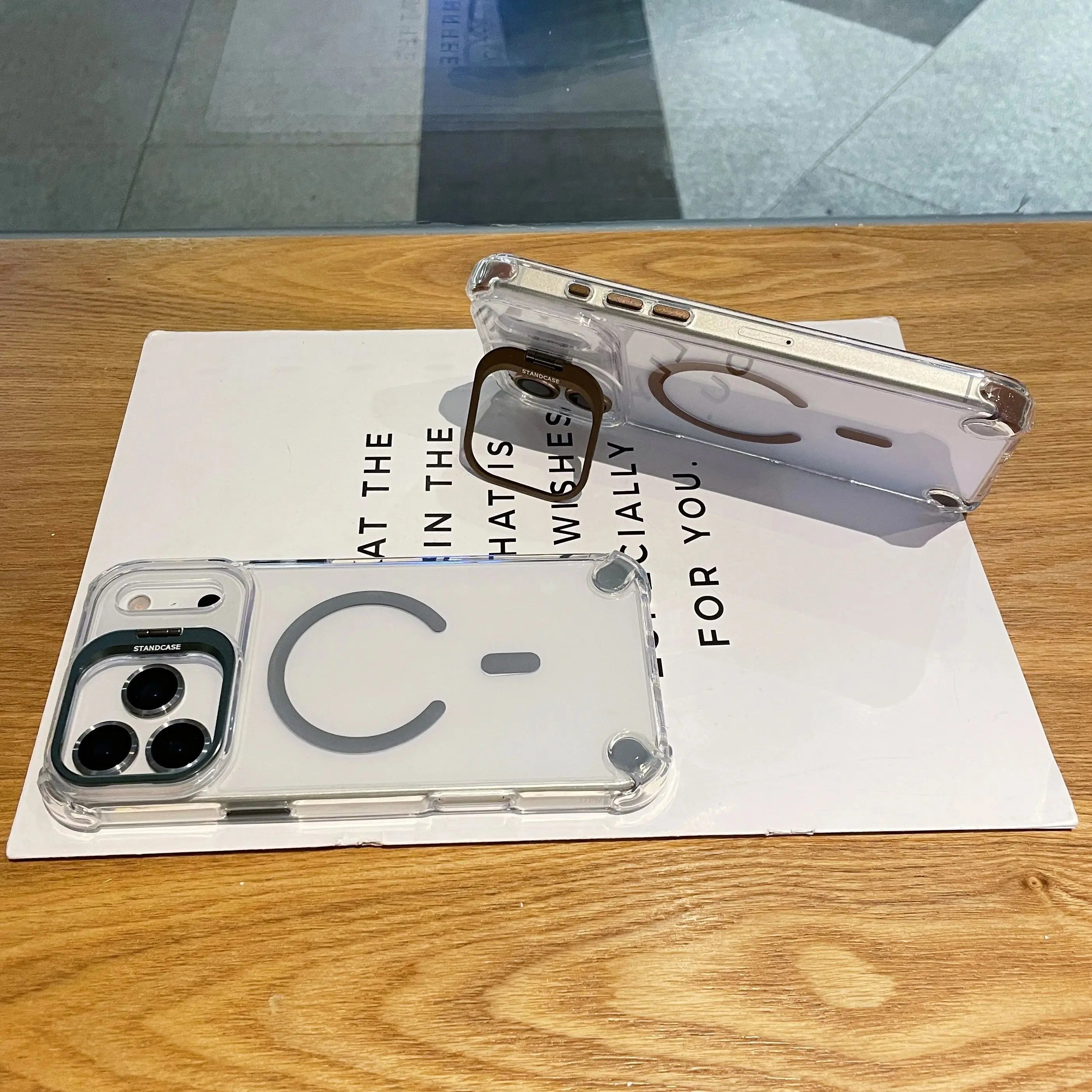 Transparent Magnetic Case with Metal Lens Holder for iPhone 17 Series | Shockproof Airbag MagSafe Cover