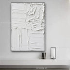 Modern Wall Painting Art Heavy Textured Thick 3D Abstract White Acrylic Painting Canvas Picture Art Hand Painted Wall Artwork