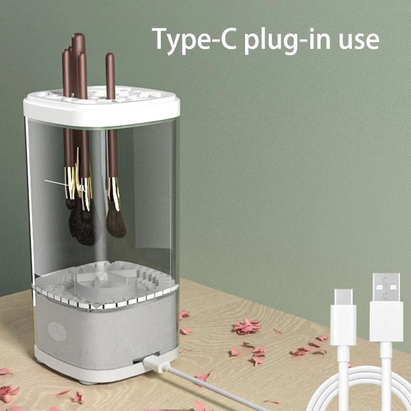 Rechargeable Electric Makeup Brush Cleaner – Automatic Cleaning, Quick Drying & UV Disinfection Tool