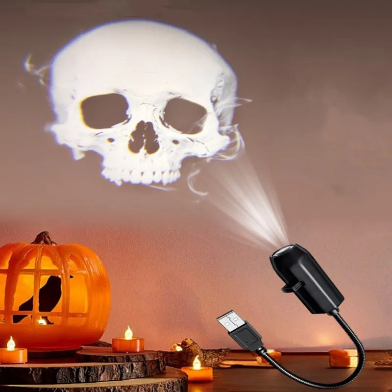 Halloween USB Projector Light – Ghost & Skull LED Lamp for Spooky Room, Wall, Ceiling & Window Decor 2025