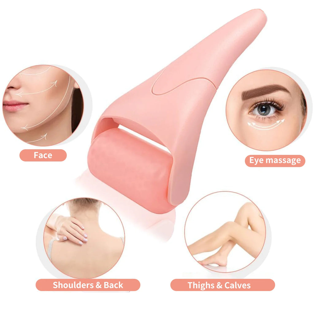 1PC Ice roller Massager, facial roller massage stick, ice compress care, cold compress roller, plastic handle facial massager -