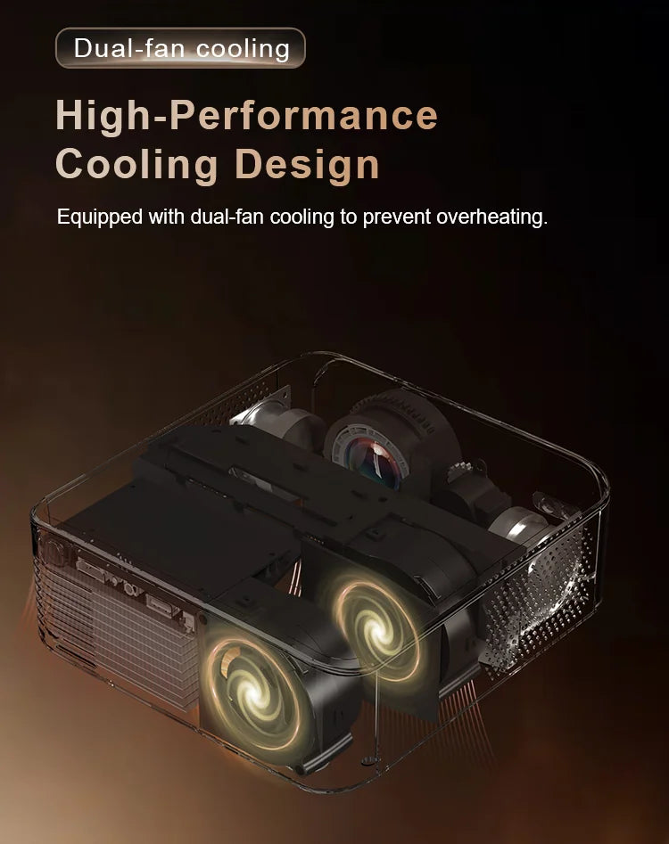Everycom Vortex 4k Portable Projector Android TV 11 600ANSI Lumens 1080p Full Hd Wifi6 Bluetooth Speaker Home Theater For Phones