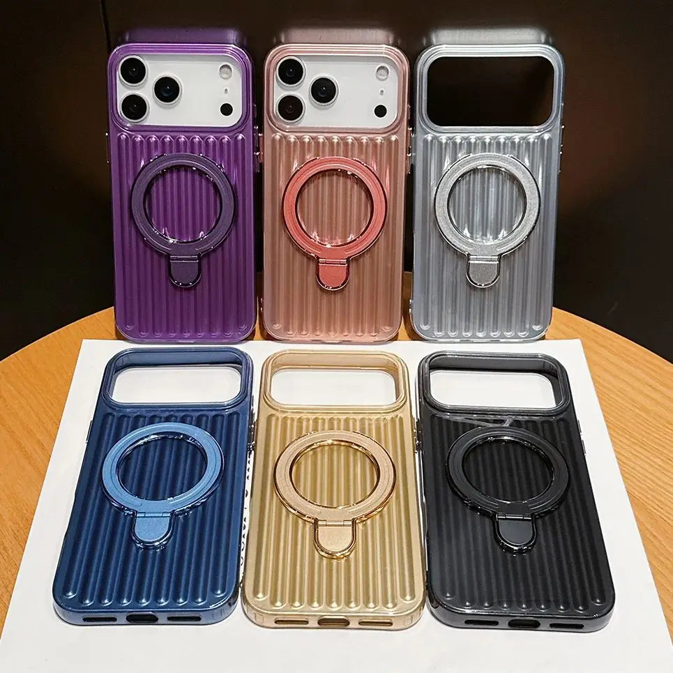 iPhone 17 Series Mag Safe Case – Corrugated Stripe Design | Slim Protective Wireless Charging Cover