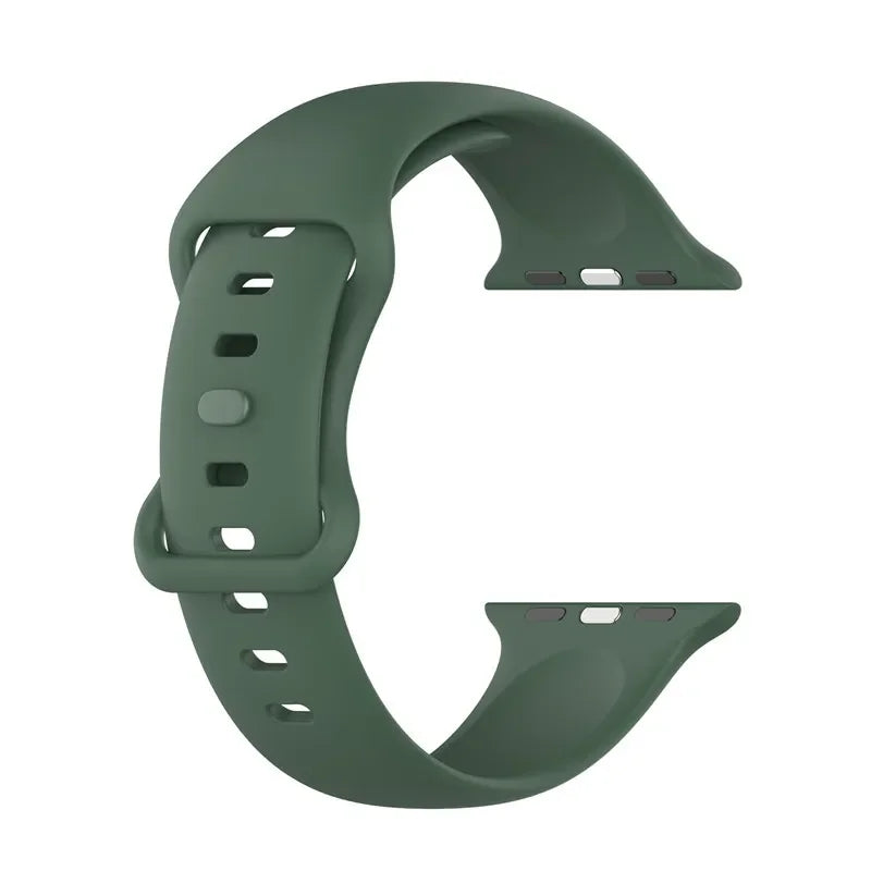 Silicone Strap for Apple Watch Series 9 8 7 6 5 4 3 SE (38mm 40mm 41mm 42mm 44mm 45mm 49mm) – Soft Rubber Sport Band for Men, Women & Kids – Compatible with W26 W37 W46 W56 FK88 IWO7 Pro Max Plus Smartwatch