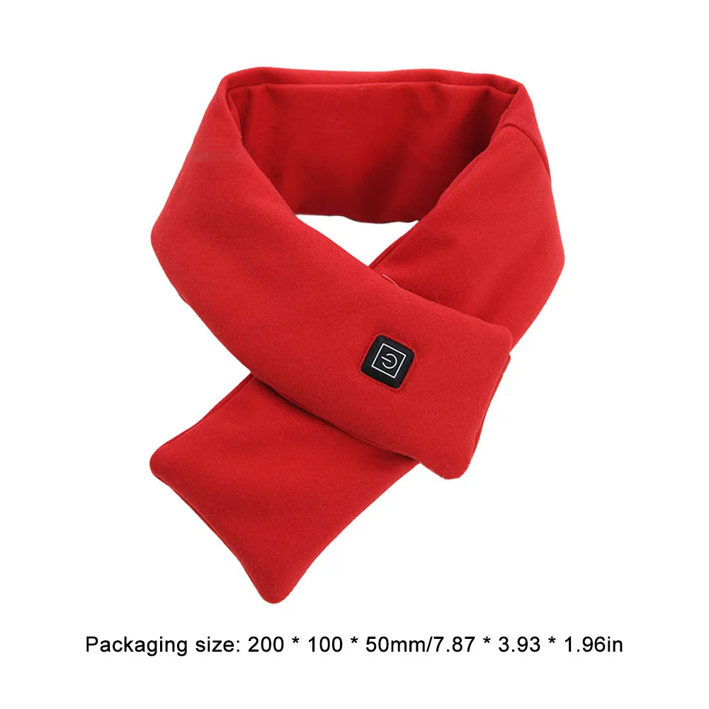 Electric Heated Scarf USB Charging Neck Heating Pad Cold-Proof Thermal Neck Wrap Warmer Washable for Climbing Hiking Cycling