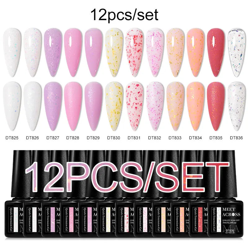 MEET ACROSS 6PCS Cat Magnetic Gel Polish Set with Magnetic Stick & Box