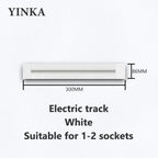 Track Socket Kitchen Wall Outlet with USB | FR/EU/US/UK Universal Standard Round Removable Adapter Plug – White