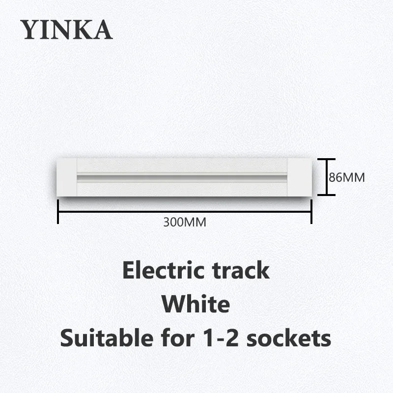 Track Socket Kitchen Wall Outlet with USB | FR/EU/US/UK Universal Standard Round Removable Adapter Plug – White