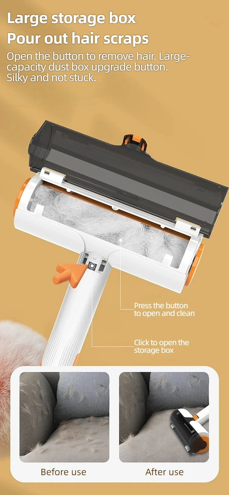 UNTIOR Multifunctional Pet Hair Curler Portable Washable Hair Removal Brush Efficient Home Dog and Cat Roller Hair Stick Tool