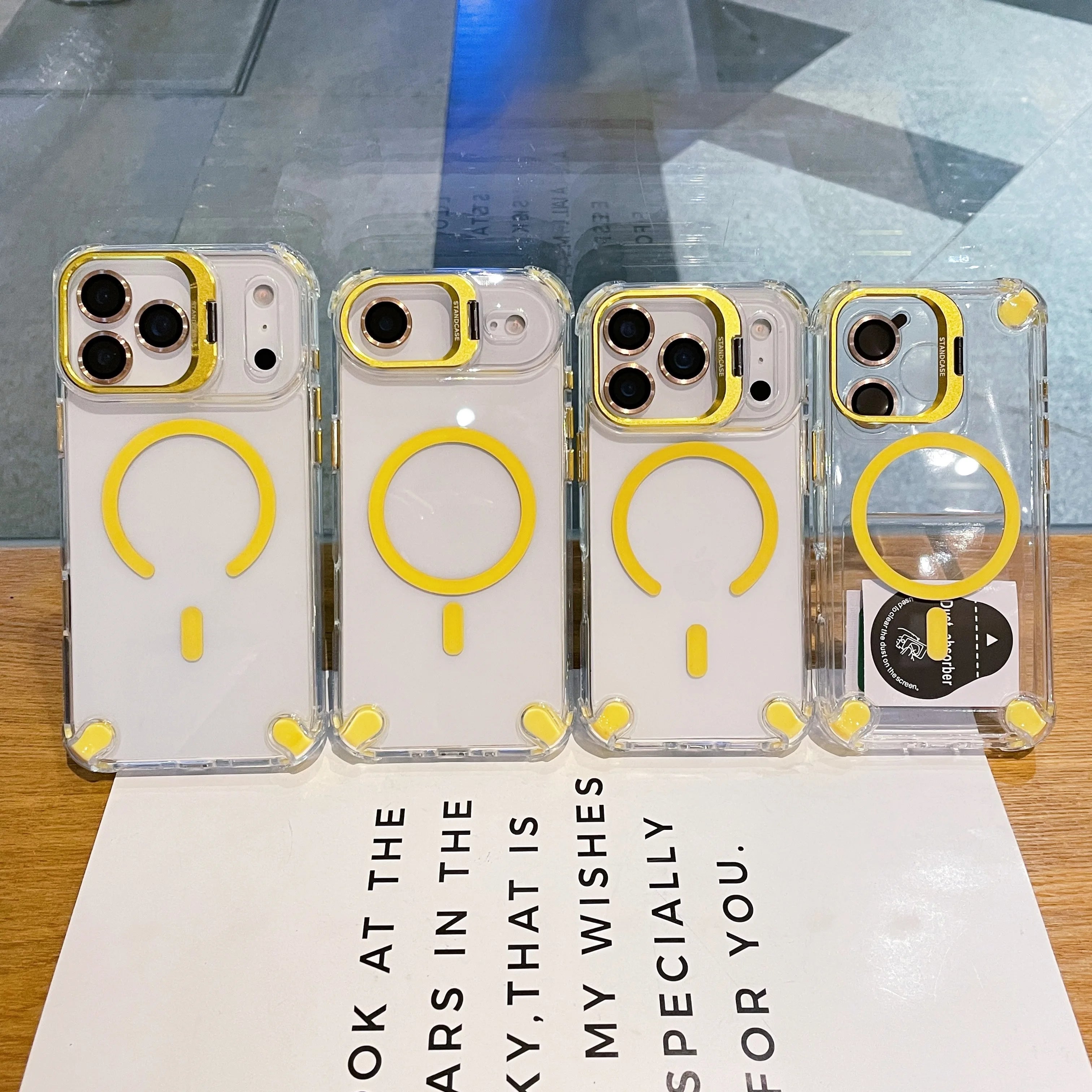 Transparent Magnetic Case with Metal Lens Holder for iPhone 17 Series | Shockproof Airbag MagSafe Cover