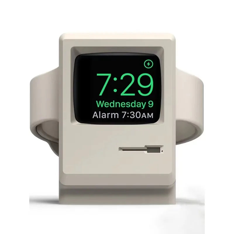 Simple Stand For Apple Watch 8-1 Charging Stand Retro Apple Watch Silicone Wireless Charging Simple Stand Home Bedside Base