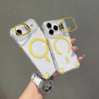 Transparent Magnetic Case with Metal Lens Holder for iPhone 17 Series | Shockproof Airbag MagSafe Cover