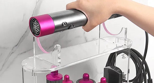 Holder Compatible with Dyson Airwrap Styler Accessories Acrylic 6 Holes Countertop Organizer Stand Desktop for Bathroom