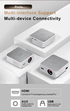 Everycom Vortex 4k Portable Projector Android TV 11 600ANSI Lumens 1080p Full Hd Wifi6 Bluetooth Speaker Home Theater For Phones