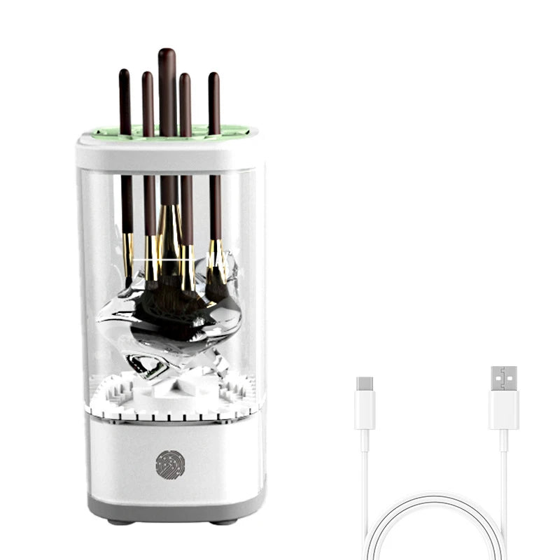 Rechargeable Electric Makeup Brush Cleaner – Automatic Cleaning, Quick Drying & UV Disinfection Tool