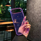 Transparent Glitter Protective Case for iPhone 17 | Sparkly Shockproof Cover in Black & Purple
