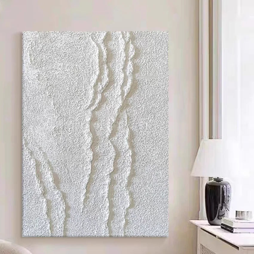 Modern Wall Painting Art Heavy Textured Thick 3D Abstract White Acrylic Painting Canvas Picture Art Hand Painted Wall Artwork