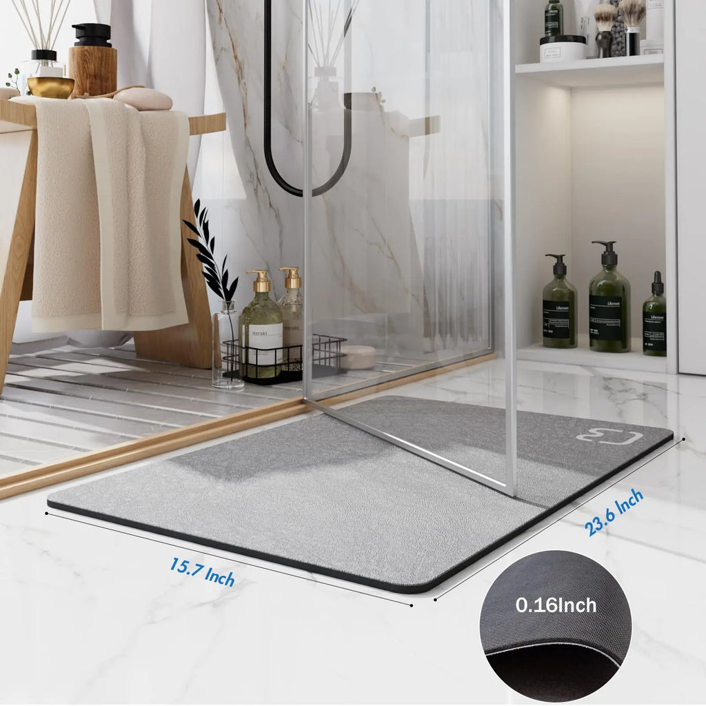 Diatomite Stone Bath Mat Diatomaceous Earth Bath Mat Rug Super Absorbent Non Slip 3.5MM Thickness Bathroom Mat Floor Bathtub Rug