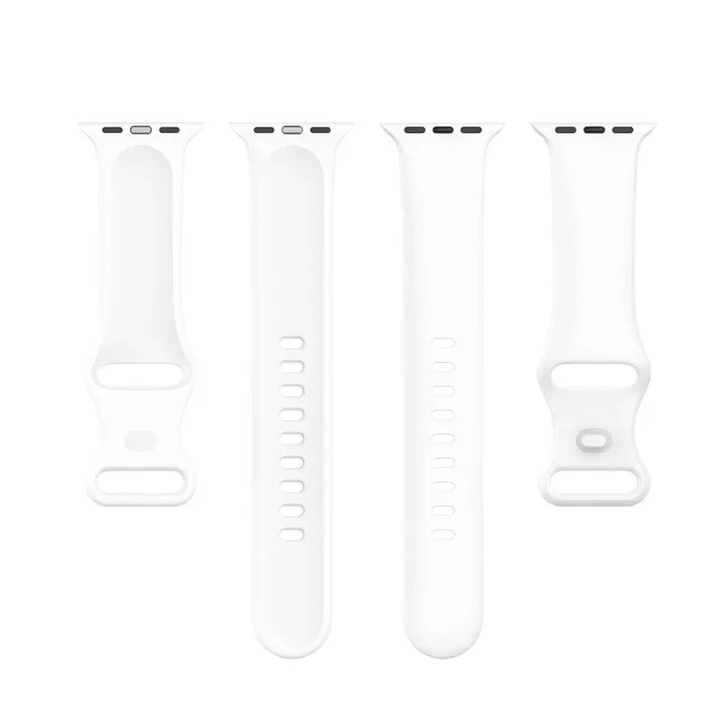 Silicone Strap for Apple Watch Series 9 8 7 6 5 4 3 SE (38mm 40mm 41mm 42mm 44mm 45mm 49mm) – Soft Rubber Sport Band for Men, Women & Kids – Compatible with W26 W37 W46 W56 FK88 IWO7 Pro Max Plus Smartwatch
