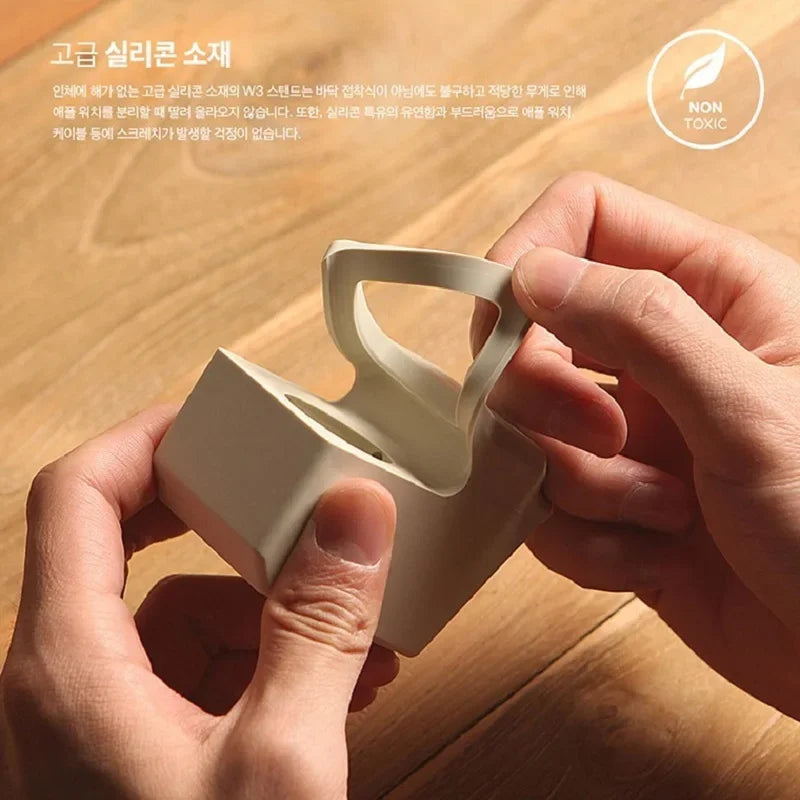 Simple Stand For Apple Watch 8-1 Charging Stand Retro Apple Watch Silicone Wireless Charging Simple Stand Home Bedside Base