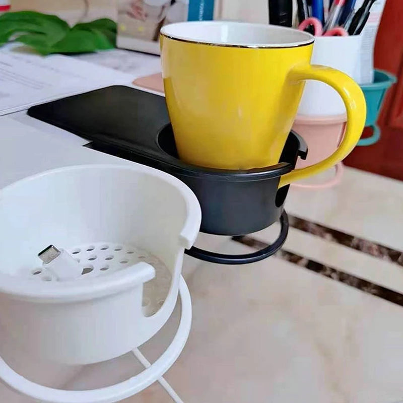 ABS Cup Holder Automotive Creativity Table Side Water Cup Holder Office Desk Computer Desk Fixed Cup Holder