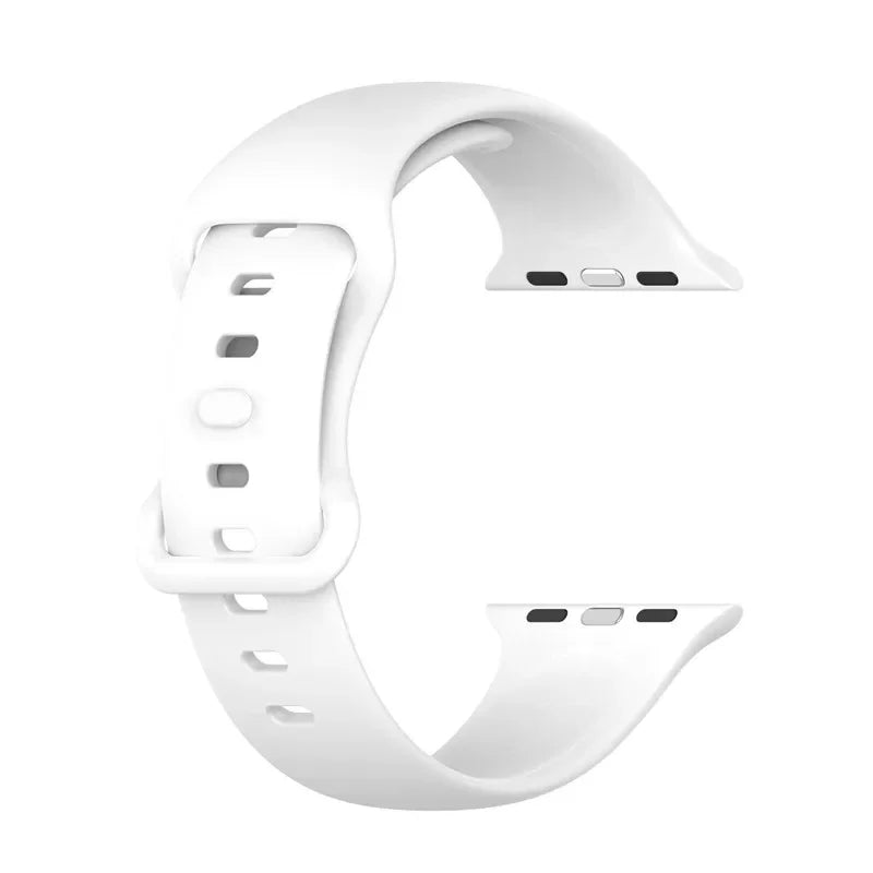 Silicone Strap for Apple Watch Series 9 8 7 6 5 4 3 SE (38mm 40mm 41mm 42mm 44mm 45mm 49mm) – Soft Rubber Sport Band for Men, Women & Kids – Compatible with W26 W37 W46 W56 FK88 IWO7 Pro Max Plus Smartwatch