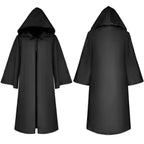 Halloween Plague Doctor Mask & Cloak Costume – Hooded Black Robe Set for Adults & Kids