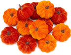 12pcs Pumpkin Decor Velvet Artificial Pumpkin Fall Pumpkin Decor For Autumn Thanksgiving Harvest Festival Halloween Decoration