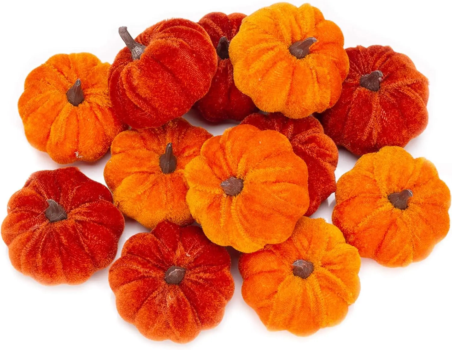 12pcs Pumpkin Decor Velvet Artificial Pumpkin Fall Pumpkin Decor For Autumn Thanksgiving Harvest Festival Halloween Decoration