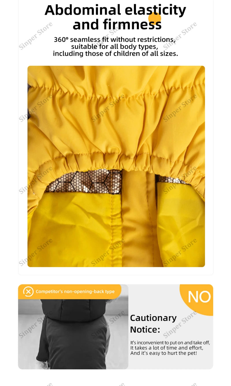Dog Coat for Small Dogs Waterproof Dog Winter Jacket with Harness Puppy Cold Weather Coats Reflective Pet Vest with ZipperFleece