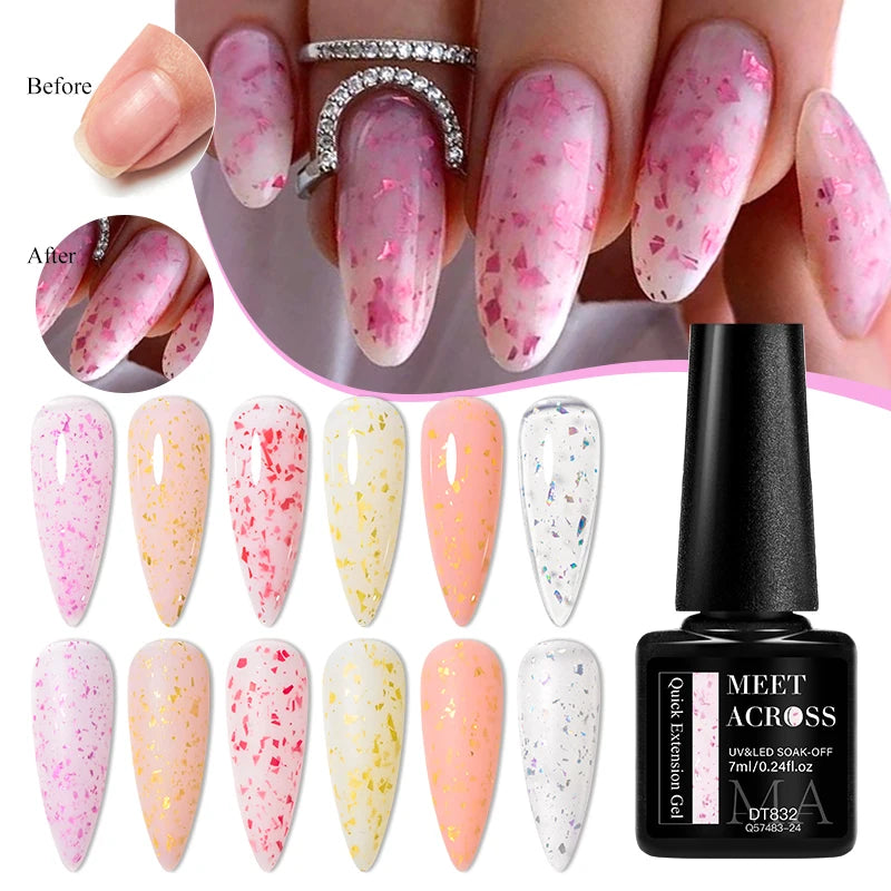 MEET ACROSS 6PCS Cat Magnetic Gel Polish Set with Magnetic Stick & Box