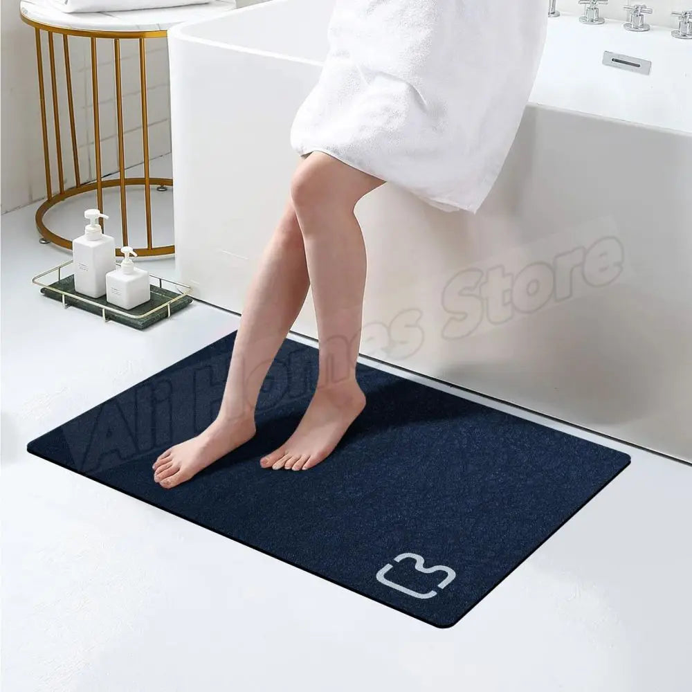 Diatomite Stone Bath Mat Diatomaceous Earth Bath Mat Rug Super Absorbent Non Slip 3.5MM Thickness Bathroom Mat Floor Bathtub Rug