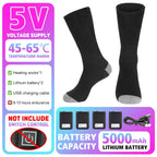 Winter Heated Socks 5000mAh Thermal Socks Women Men Heating Foot Warmer Electric Heating Socks Hiking Ski Warm Outdoor Sports