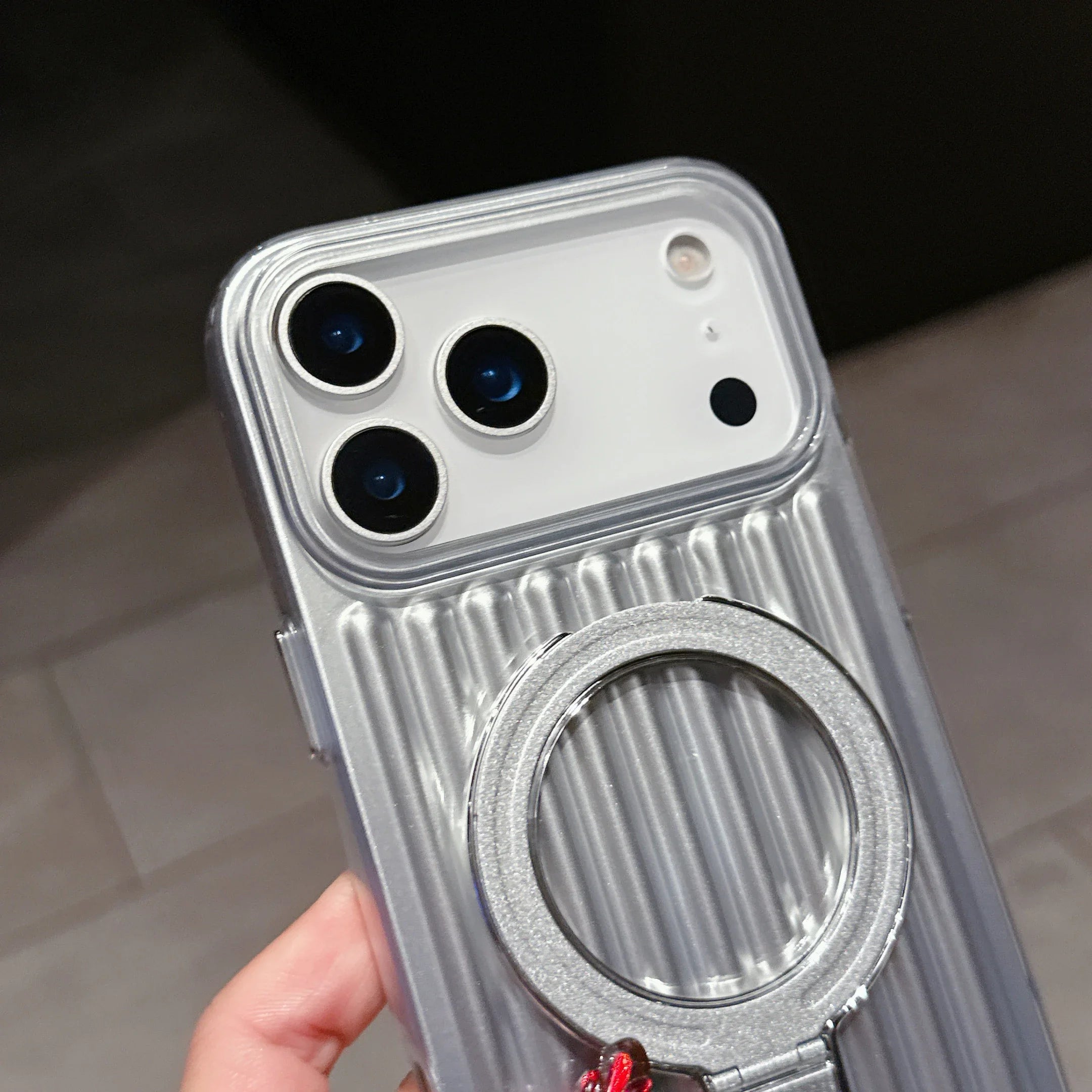 iPhone 17 Series Mag Safe Case – Corrugated Stripe Design | Slim Protective Wireless Charging Cover