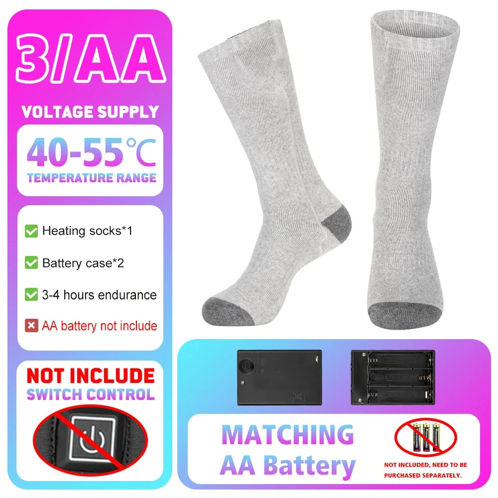 Winter Heated Socks 5000mAh Thermal Socks Women Men Heating Foot Warmer Electric Heating Socks Hiking Ski Warm Outdoor Sports