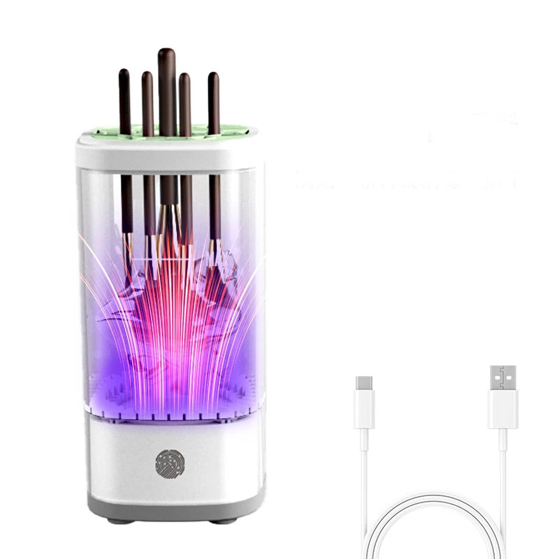Rechargeable Electric Makeup Brush Cleaner – Automatic Cleaning, Quick Drying & UV Disinfection Tool