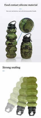 Food-Grade Silicone Folding Water Bottle – Retractable High-Temperature Resistant Sports & Camping Bottle 2025