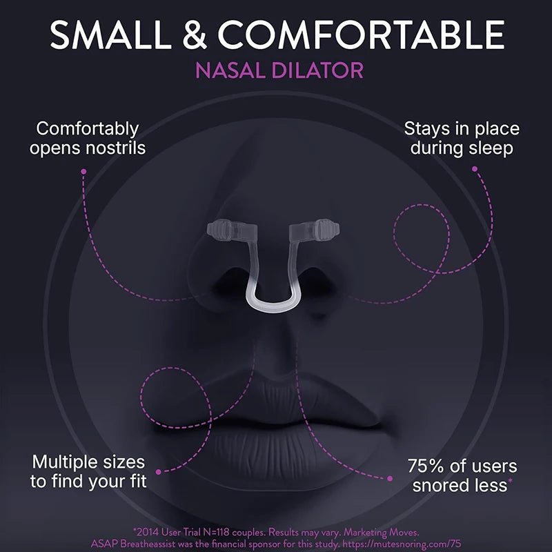 3 sizes Stop Snoring Device Silicone Elastic Nose Clip Anti-Snoring Supplies Nasal Dilator for Better Sleep & Improved Airflow