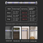 Telescopic Doorway Pull Up Bar Non-Slip Chin-Up Fitness Equipment Adjustable Home Gym Strength Training Heavy Duty For Men Women