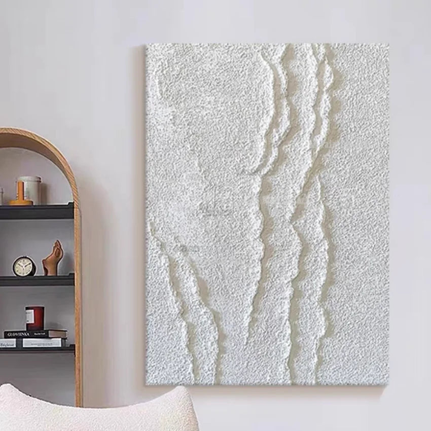Modern Wall Painting Art Heavy Textured Thick 3D Abstract White Acrylic Painting Canvas Picture Art Hand Painted Wall Artwork
